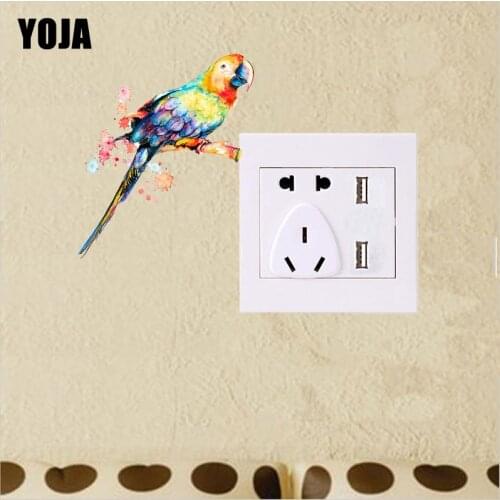 YOJA Unique Colored Personalized Parrot Decor Wall Switch Sticker Living Room Bedroom 10SS0348