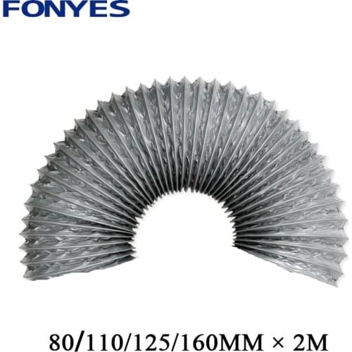 2 Meters Exhaust Pipe Aluminium Flexible Fan Ducting Ventilation Duct Vent Hose for Domestic Ventilation 3"-6"