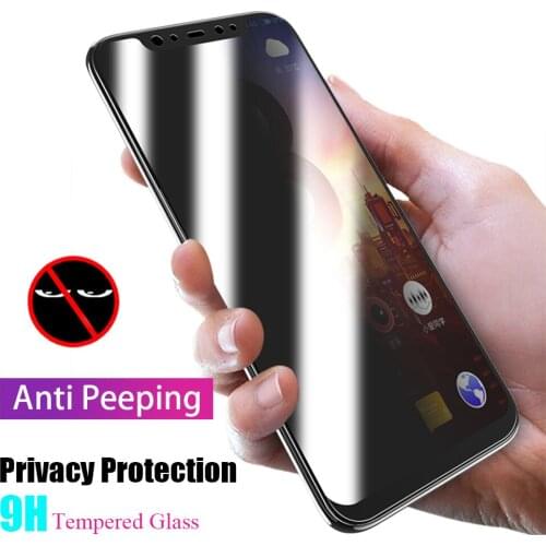 9H Full Cover Privacy Tempered Glass for XiaoMi Mi 6 8 Mi8 SE 8 Lite Play Mix 2 Mix3 Redmi Note 7 Anti Peeping Screen Protector