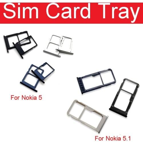1set Single & Dual Sim Card Tray Holder For Nokia 5 5.1 TA-1024 TA-1027 TA-1044 TA-1053 Micro SD Card Slot Adapter Repair Part