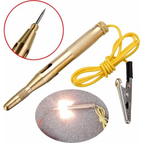 1pcs DC 6V-24V Copper Auto Car Light Circuit Tester Lamp Electrical Indicator Voltage Detector Test Pen Probe Light System Test