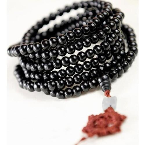 1pcs Buddha Beads Bracelet Sandalwood Buddhist Buddha Meditation Strand 6mm Prayer Bead Mala Bracelet Necklace Jewellry