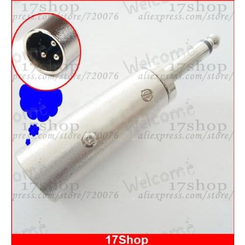 1PCS XLR Male to 6.35mm 1/4" Mono Microphone Adapters XLR PLUG