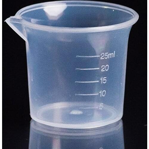 10 Pcs Food Grade 25ml Plastic Clear Graduated Measuring Cup Beaker Jug