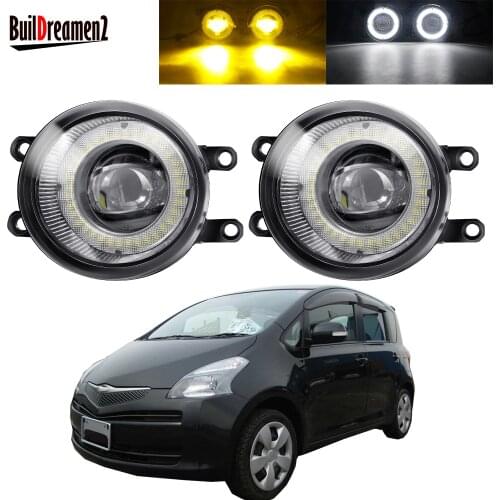 2 X Angel Eye Fog Light Assembly Car LED Lens Fog Daytime Running Lamp DRL 30W 3000LM 12V For Toyota Ractis MPV 2007 2008 2009
