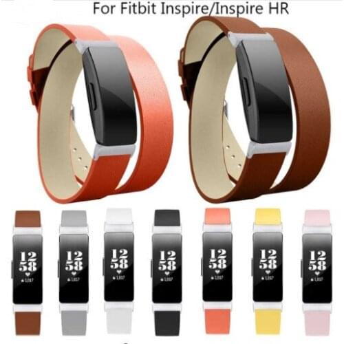20pcs For Fitbit Inspire HR Bands Double Wrap Leather Bracelet Wristband Replacement Band for Fitbit Inspire Band Accessories