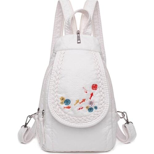 2021 New Multifunctional Fashion Backpack For Women High Quality Leather Retro Backpack Simple School Bags For Teens Girls