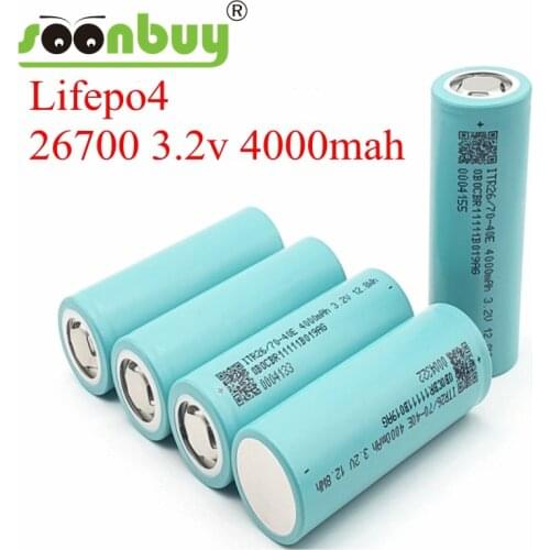 3.2v Lifepo4 26700 3.2v 4000mah rechargeable battery lithium cell high capacity 10A pilas diy pack mod toys