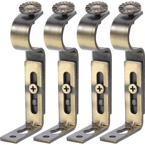 4pcs 22mm Adjustable Curtain Holder Heavy Duty Curtain Drapery Rod Bracket With Screw Window-Dressing Hardware