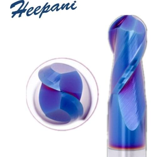 Free shipping Tungsten steel 2 flute ball nose end mills R0.5 - R10 HRC65 solid carbide cnc milling cutter cutting tool