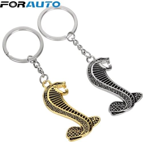 Keychain Metal Cobra Snake Emblem Badge Car Keyring Key Ring Gift For Friend Interior Accessories