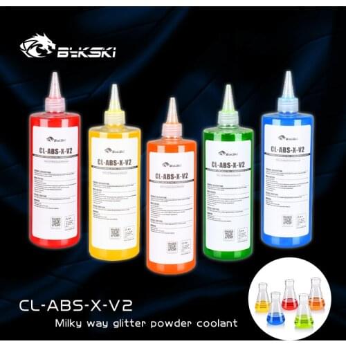 Bykski 500ML DIY Split PC Water Cooling Liquid,Milky Way Glitter Powder Water Coolant,Thermal Fluid Multi Colors CL-ABS-X-V2