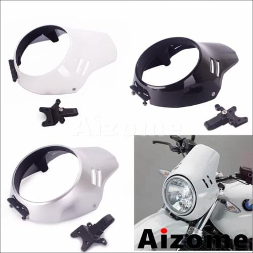ABS Motorcycle Headlight Cover Round Head Light Fairing Kit for BMW R nineT Urban G/S 2016-2019 Moto Round Headlamp Front Cowl