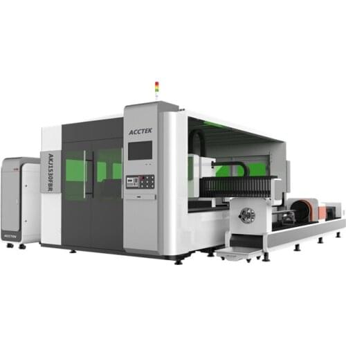 China Jinan AccTek heavy structure fiber laser fully enclosed cnc milling machine AKJ1530F with rotary axis