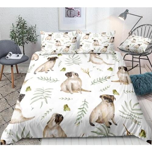Dogs Bedding Set Puppy Duvet Cover Set Cute Animal Bed Linen Pet Bed Set Kids Bedclothes Girl Boys Home Textiles
