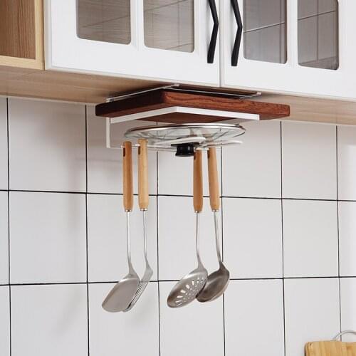 Kitchen Household Wall Mounted Chopping Board Rack and Pot Cover Rack