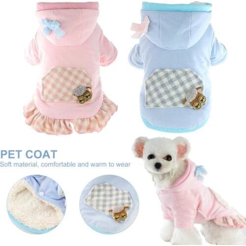 Easy-wearing Beautiful Hooded Ruffle Hem Cat Dress Dress-up Pet Costume Warm Pet Supplies
