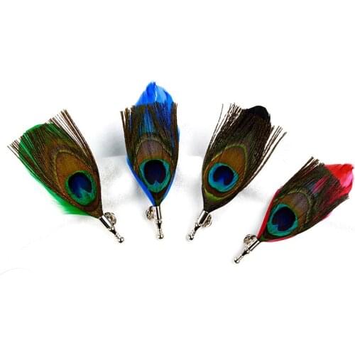 Fashion Wholesale Custom Lapel Pins 5Pcs/Lot Black Feather Corsage Wedding Brooch Men Brooch