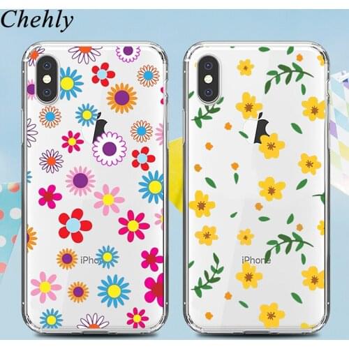 Fashion Cell Phone Case for IPhone 6s 7 8 11 Plus Pro X XS MAX XR Flower Cases Soft Silicone Fitted TPU black Cover Accessories