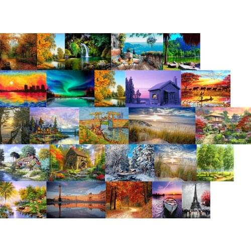 R49249 Tree Landscape cross stitch kit people 18ct 14ct 11ct count print canvas stitches embroidery DIY handmade needlework