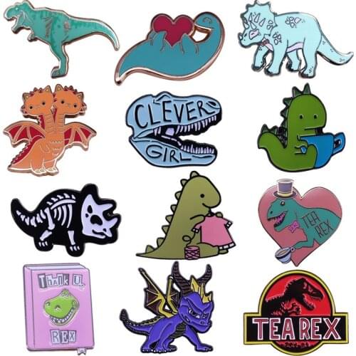 New Arrival Dinosaur Brooch Jewelry Cute Enamel Cartoon Design Lapel Pin Fashion Trinket for Party Ornaments Accessories