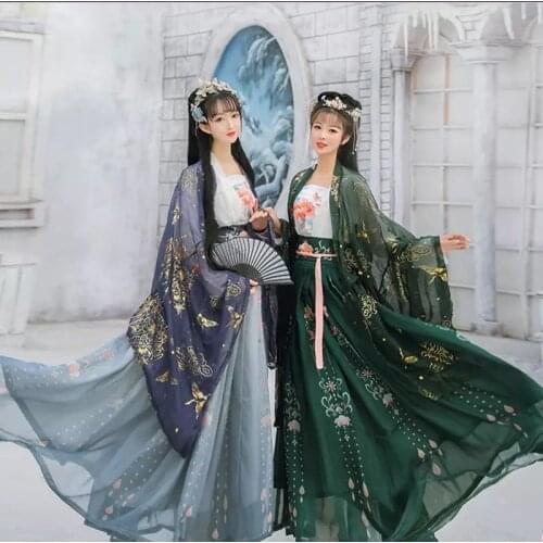 XinHuaEase Original Hanfu Dreses Female Authentic Chinese Style Ancient Costume Fairy Waist Song Dynasty 4pc Set Cosplay Autumn