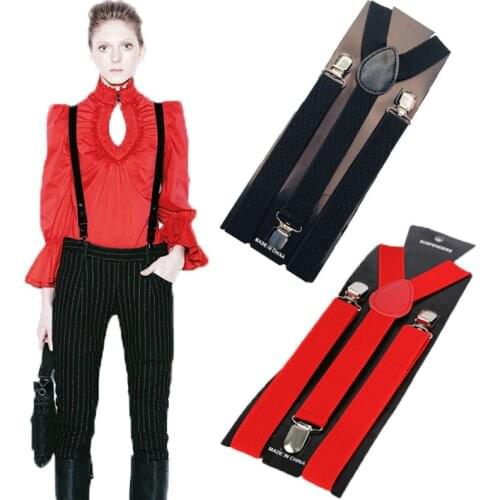 Mens Womens Unisex Clip-on Suspenders Elastic Y-Shape Adjustable Braces Colorful Men/Women Clothing Suspenders
