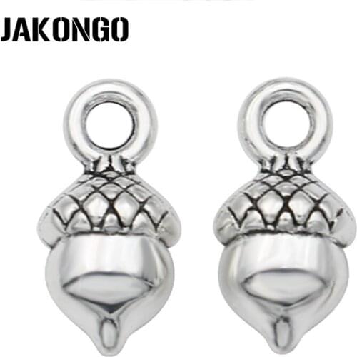 25pcs Antique Silver Plated Pine Cone Charms Pendants for Jewelry Making Bracelet DIY Accessories 14x6mm