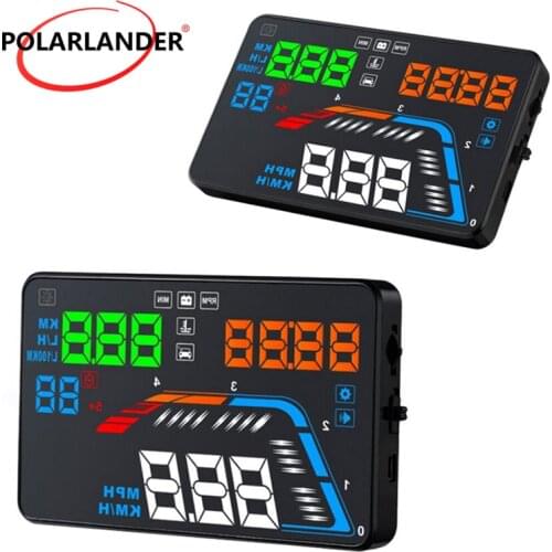 Speedometer Head Up Display Driving Data Car HUD OBD2 Windscreen Projector 5.5