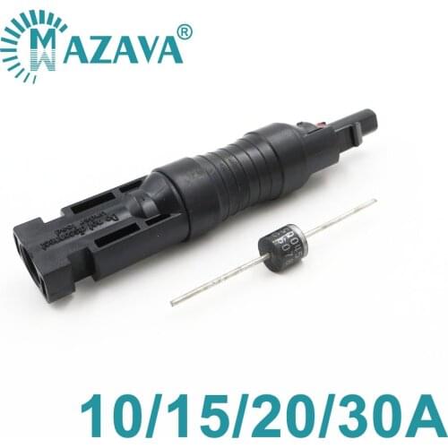 PV Compatible Adaptor Diode connection 10A 15A 20A Blocking Diode to Connect Solar panels in parallel Solar diode connector