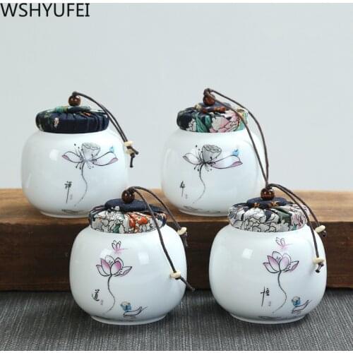 1PCS storage tank teapot canned Pu'er stoneware oolong tea travel Tea Boxes Chinese porcelain ceramic tea caddy coffee canister