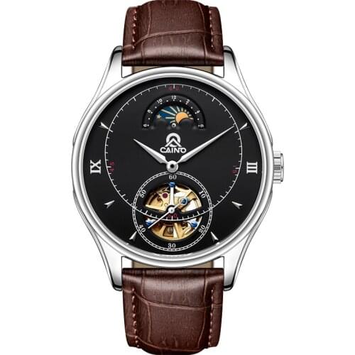 Fashion Gentleman Business Style Hollow Tourbillon Mechanical Watch Men Top-Brand Automatic Date Waterproof Male Clock 2020 New