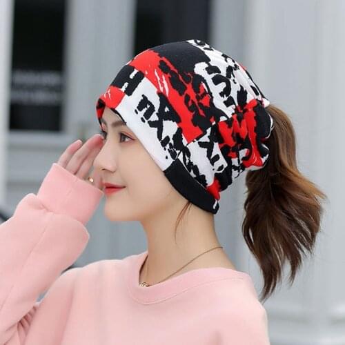 Spring And Autumn Beanies Muffler Scarf Dual-use Fashion Hat Cap Covering Cap Turban Beanie Hats For Women