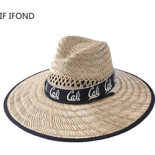 Summer Outdoor Shade Sun Straw Hat 2021 Fashion Personality Big Wide Brim Protection Beach Hat Panama Fisherman Cap