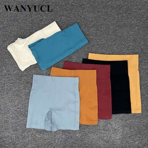 WANYUCL Seamless Womens Shorts Yoga Fitness High Waist Workout Shorts Sport Gym Leggings Slim Tummy Control Athletic Shorts