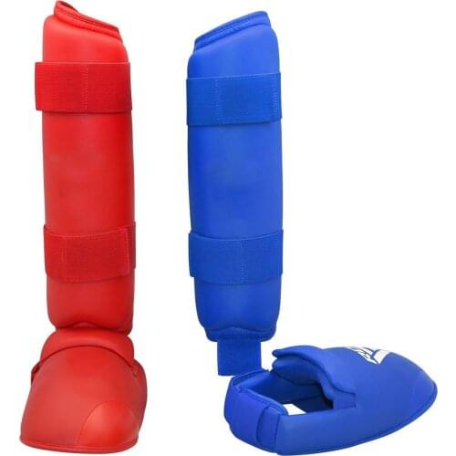 Karate Uniform Gloves Adult Children Shank Support Equipment Shin Knee Foot Hand Guard Leather Belt Boxing Martial Arts Gear