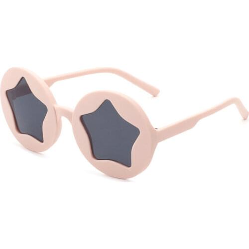 Unique Star Shape Mirror Rimless Sunglasses Five-Pointed Star Round Children Sunglasses Girls Boys Lovely Color Kids Sun Glasses