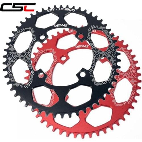 BCD104 40/42/44/46/48/50/52T Mountain Bicycle Round Chainwheel MTB bike crankset Aluminum Narrow Wide Chainring