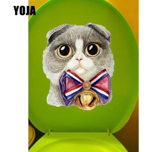 YOJA 17.6*21.5CM Cartoon Fold Cat Home Bedroom Wall Sticker Decor Toilet Seat Stickers T1-0154