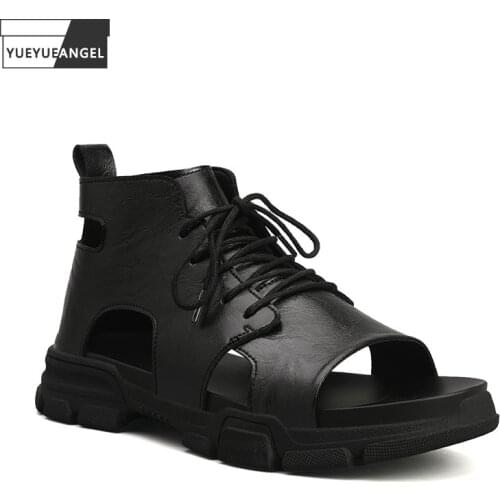 Мужские кожаные сандали YueYueAngel China At AliExpress