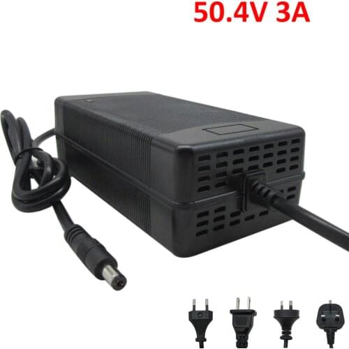 50.4V 3A DC Charger 12S 44.4V 10ah 15AH 20AH E-Bike Li-ion Battery Smart Charger 44V Lipo/LiMn2O4/LiCoO2 battery Charger