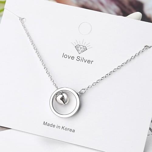 925 Sterling Silver Circle Little Bell Pendant Necklace Silver Clavicle Chain Necklace For Women Jewelry Wholesale S-N513