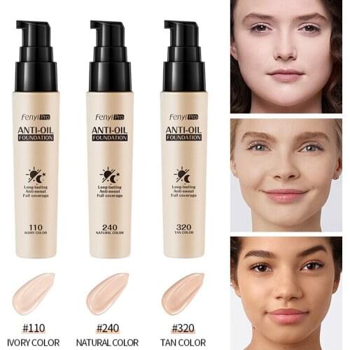 30ml Liquid Foundation Natural Makeup Full Coverage Concealer Oil-control Not Easy To Take Off Face Makeup Foundation TSLM1
