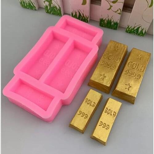 Gold Bars Silicone Fondant Resin Mold for DIY Pastry Cup Cake Dessert Chocolate Lace Decoration Supplies Kitchen Tool Baking Mou