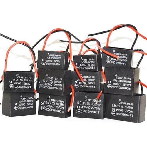 1pcs CBB61 starting capacitance AC Fan Capacitor 450V CBB Motor Run Capacitor 1UF 1.2UF 1.5UF 1.8UF 2UF 2.5UF 3UF 3.5UF 4UF-20UF