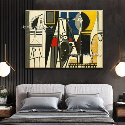 100% Handmade Modern Living Room Decorative Famous Abstract Picasso Oil Painting Reproduction Pure Handmade No Frame
