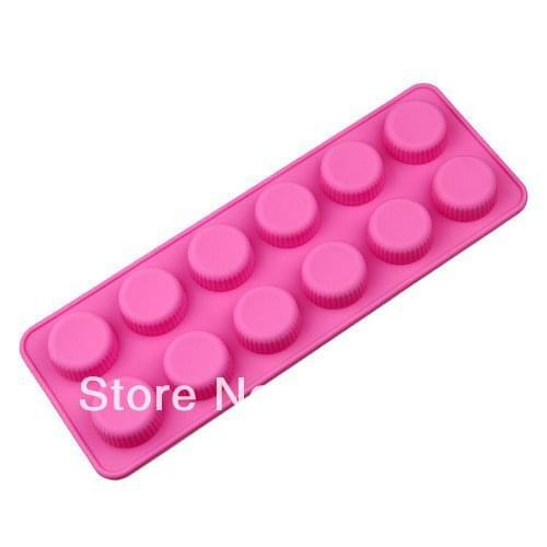 12-Cavities Round Shape Cake Mold Silicone Mold Flexible Mold