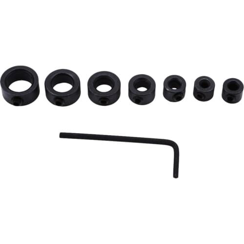 7Pcs/8Pcs Drill Bit Depth Stop Collar Ring Woodworking Drill Locator Spacing Ring Wood Drill Bit Hole Hex Wrench