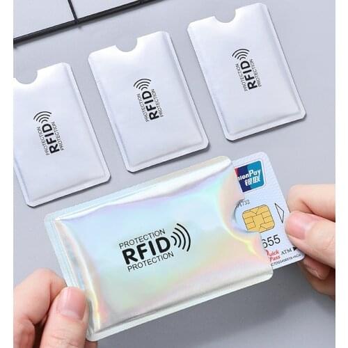 Anti-NFC Card Holder Rfid Lock ID Card Reader Lock Box Bank Card Holder Protection Aluminum Metal Credit Card Box