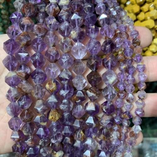 Natural amethyst stone beads natural gemstone beads DIY loose beads for jewelry making strand 15" wholesale